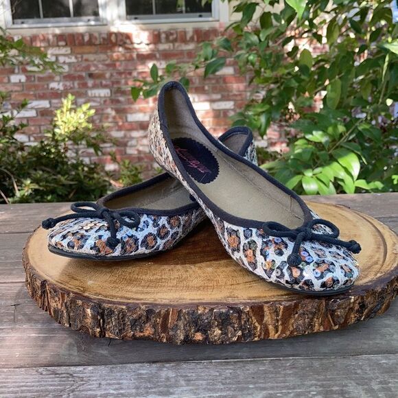 Women’s American Rag Cheetah Sequins Lolly Flats - Picture 1 of 7